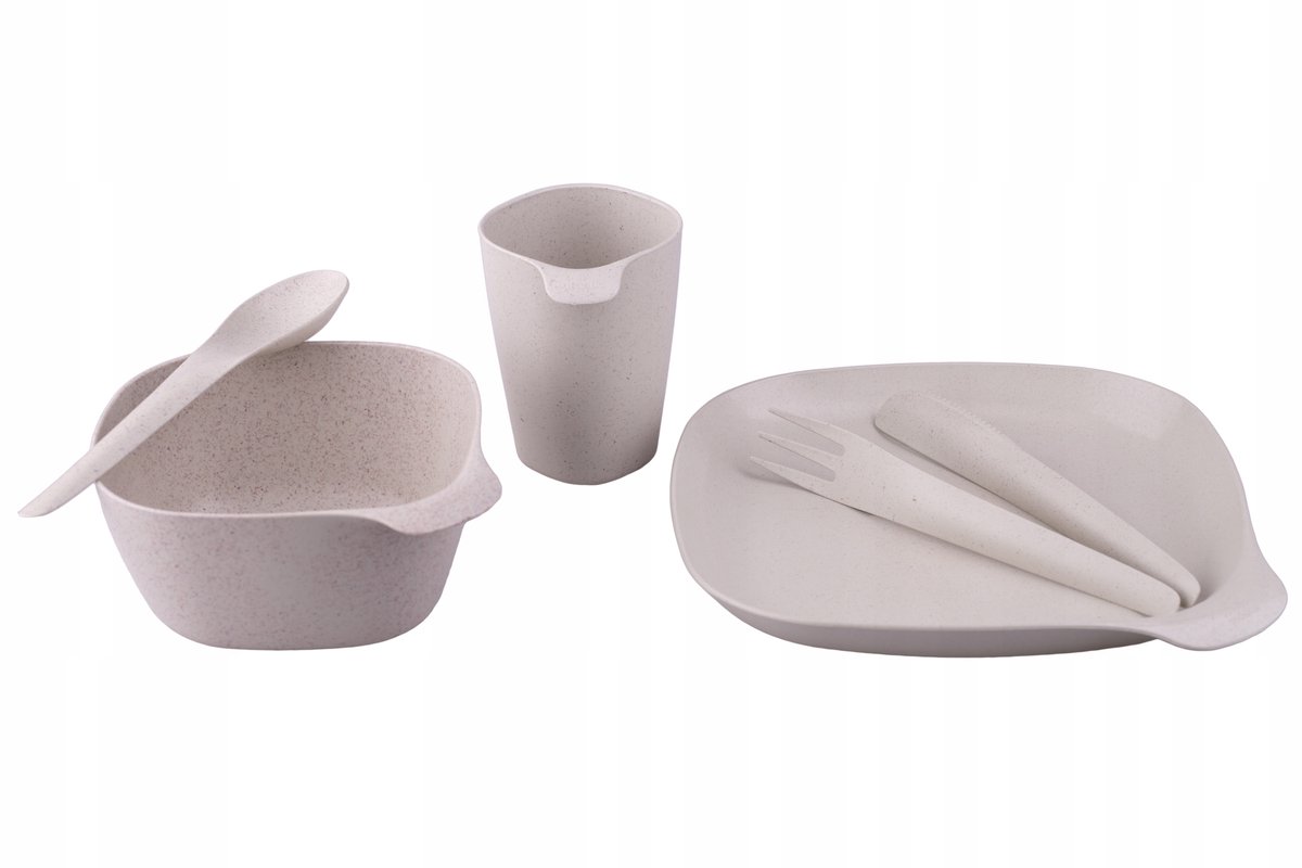 Merkloos 36-delig Kampeerbestek & Servies Set - Lichtgewicht & Duurzaam