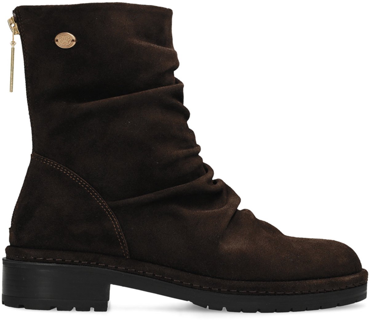 Fred De La Bretoniere - FLINT JIMMY Ankle Boot Suede Dark Brown - Maat 42