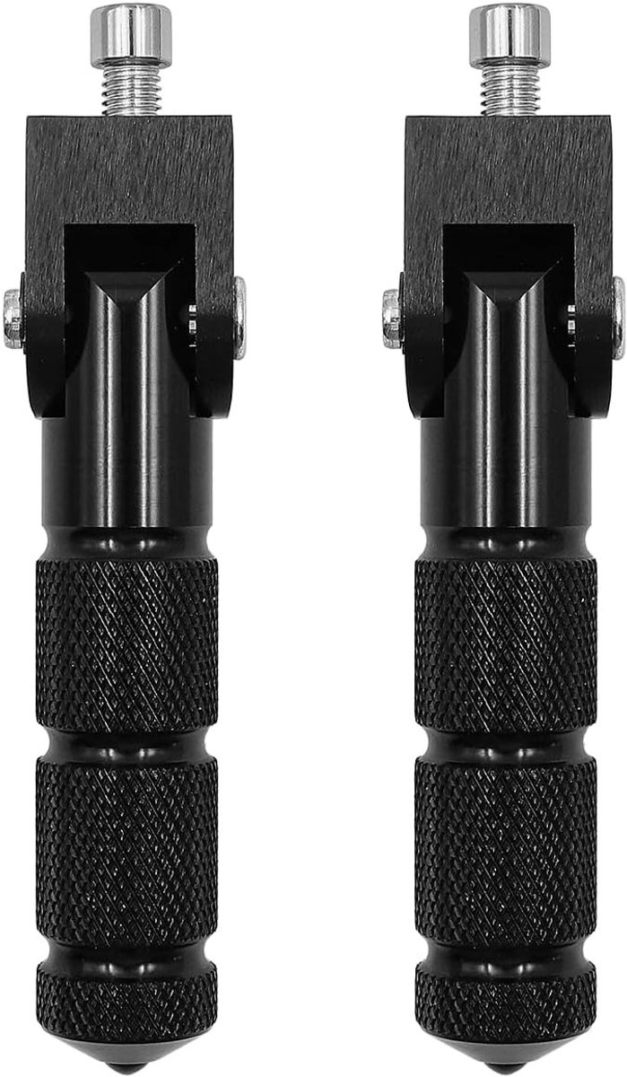 Universele Voetsteunen voor Motoren en Elektrische Fietsen - 8MM Vouwbare Ondersteuning met 90 Graden Hoek (Zwart)