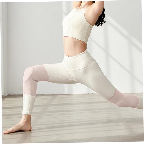 Dans-kniebeschermers, ultradunne en ademende kniebeschermers voor vrouwen, volleybal, yoga, cheerleading, beige, gebruik binnenshuis — afbeelding 3