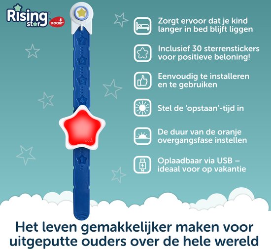 ROCKIT® Rising Star Slaaptrainer Kind - Slaapwekker & Kinderwekker - Leert je Kind door verschillende kleuren wanneer het mag opstaan - Vanaf 3 Jaar - Nu met gratis leuke beloningsposters* van Rockit — afbeelding 5