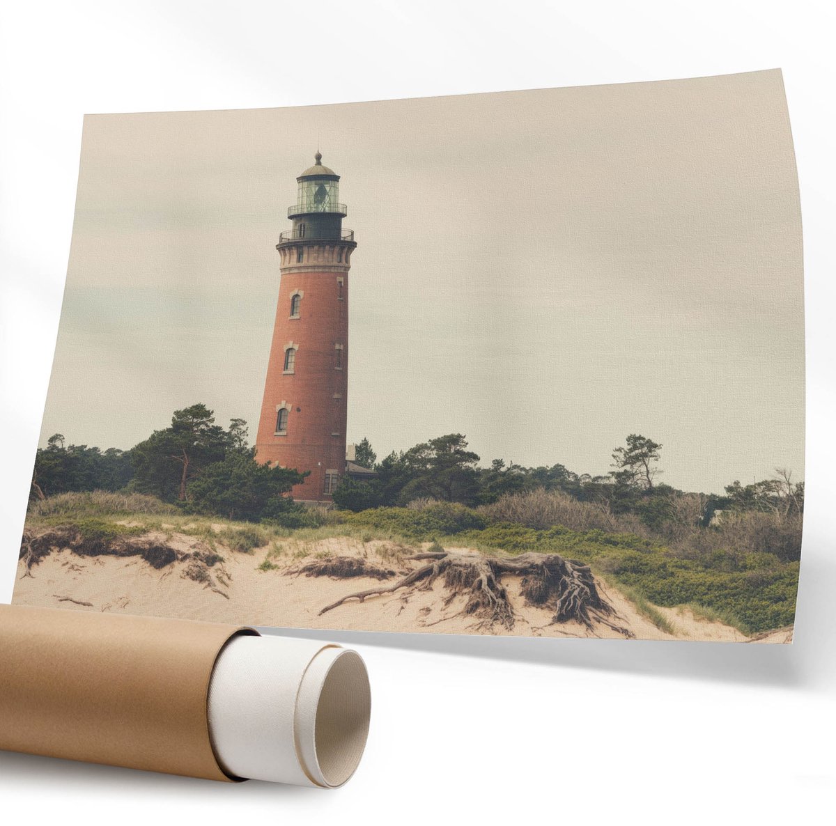 Coloray Polycanvas Wandposter - Toren En Dak, Fotografie - 594 x 840 mm - Rood Illustratie - Rechthoek - Canvasposter - Woonkamer - Klassiek