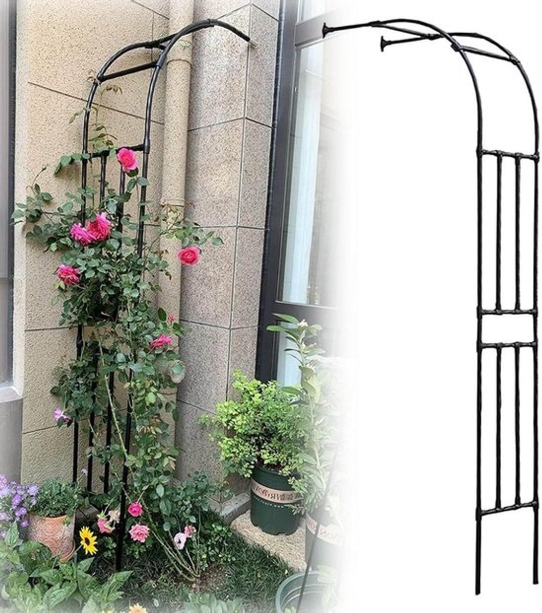 Tuinboog Metaal - Rozenboog Pergola - Klimplanten Ondersteunen - Halve Maan Ontwerp - B 300 cm x H 240 cm