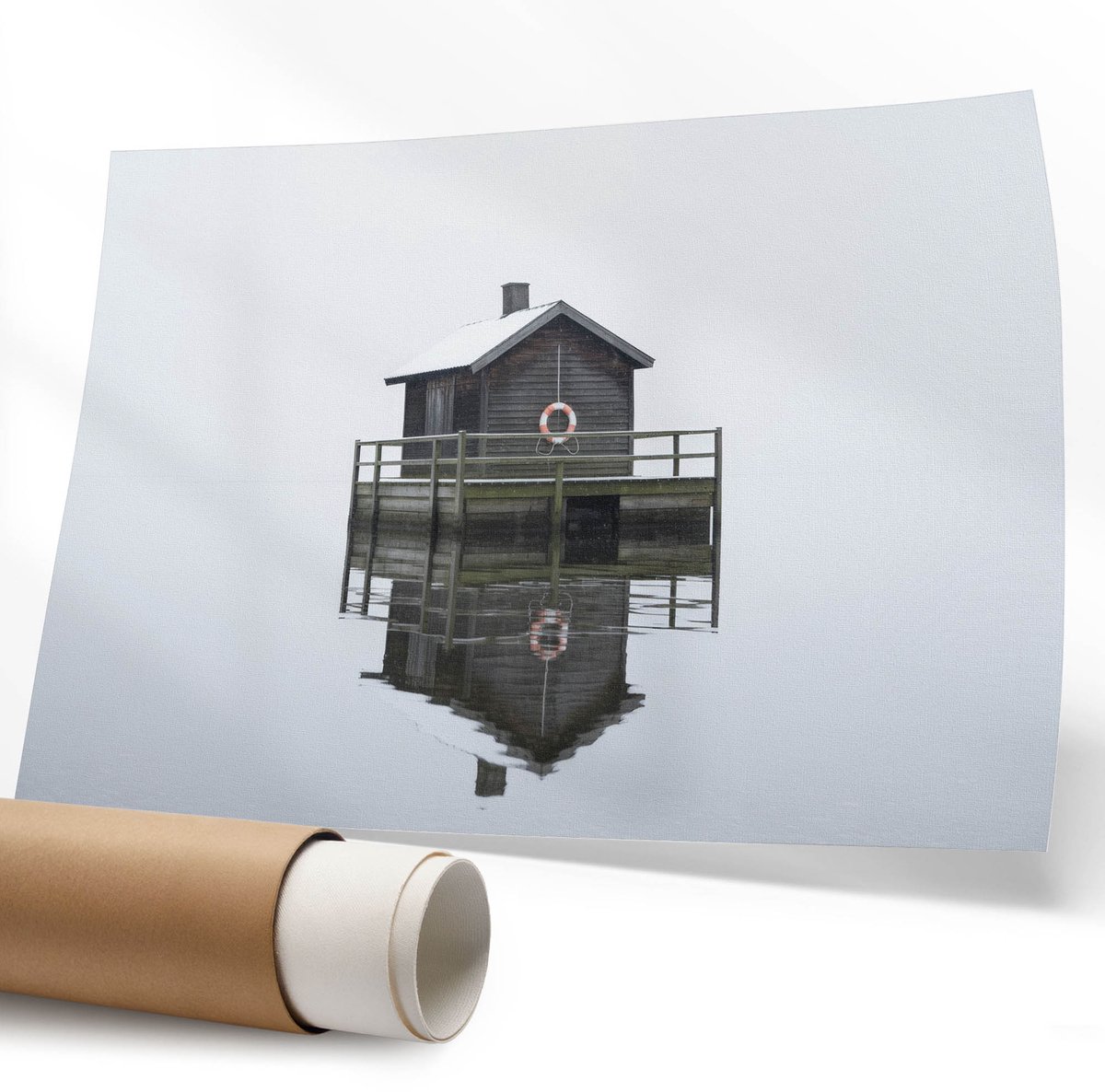Coloray Polycanvas Wandposter – Waterhut, Wit – 594 x 840 mm – Wit Poster – Rechthoek – Canvas Wandposter – Kantoor – Klassiek