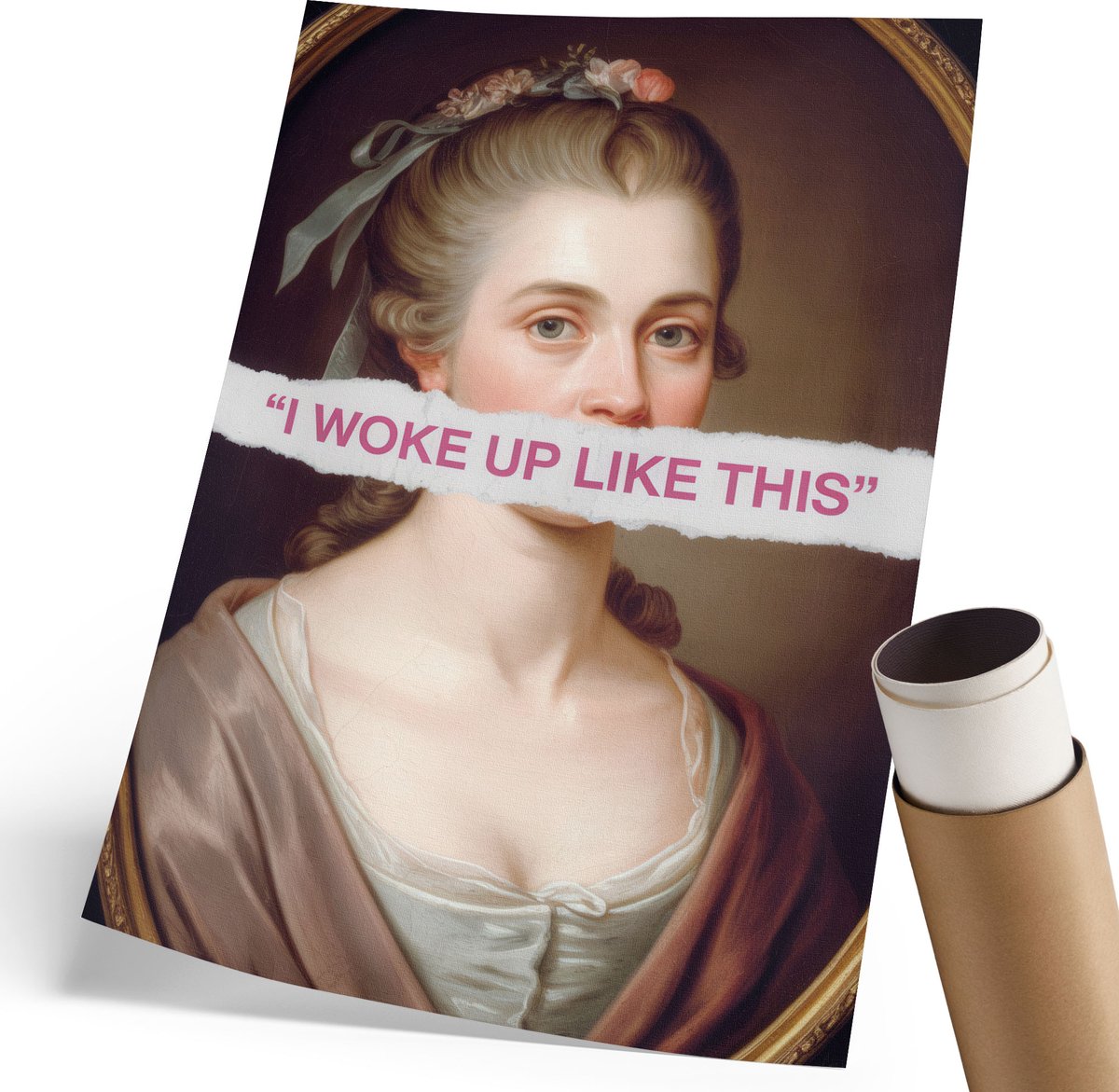 Coloray Polycanvas Poster - Retro Kunst, Schilderen - 210 x 297 mm - Bruin Design - Rechthoek - Muurdecoratie - Woonkamer, Slaapkamer, Kantoor - Retro