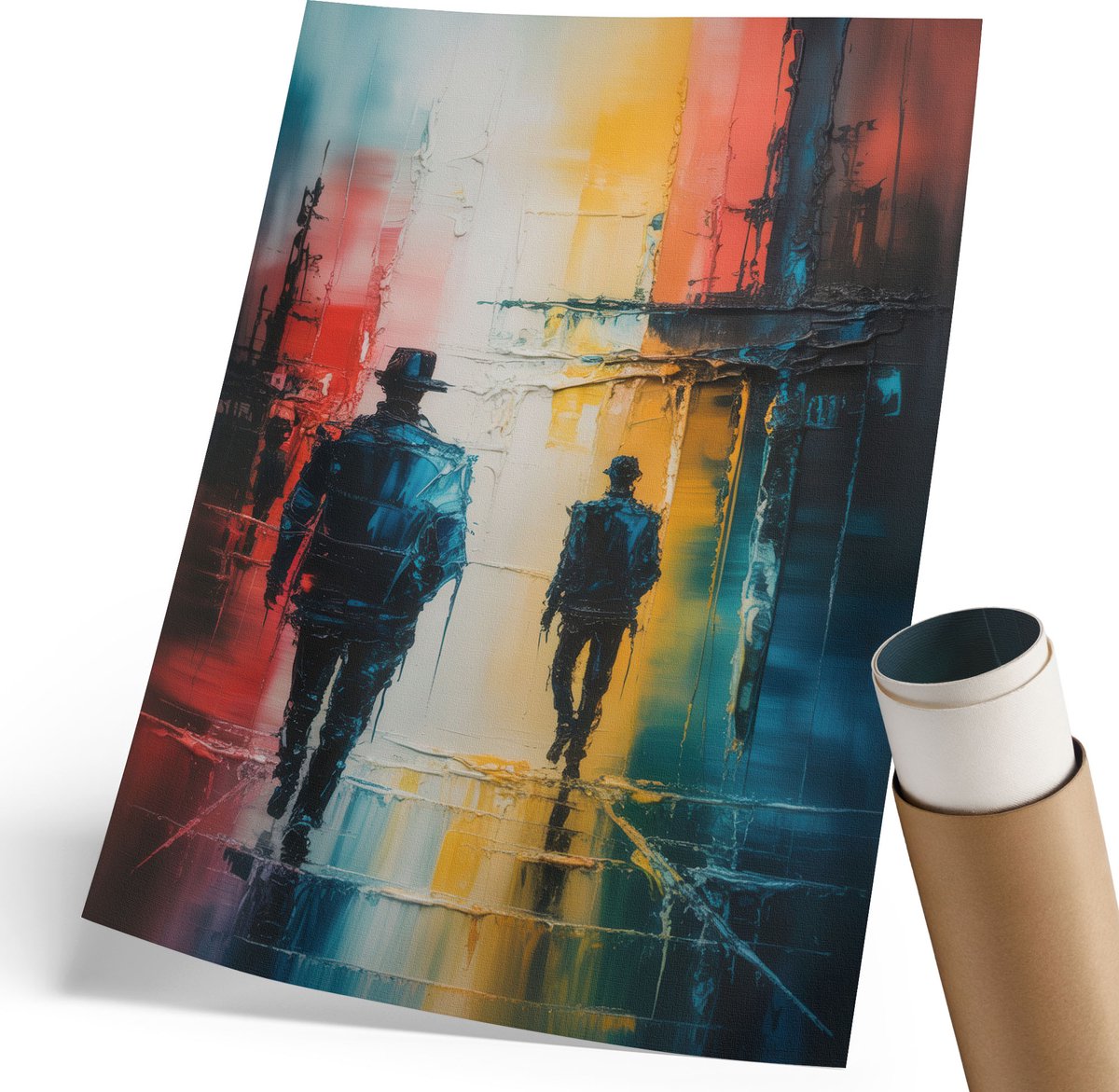 Wallfluent Polycanvas Poster - Stedelijke Architectuur, Fotografie - 420 x 594 mm - Zwart-wit Wanddecoratie - Rechthoek - Wandkunst - Woonkamer, Slaapkamer, Kantoor - Industrieel