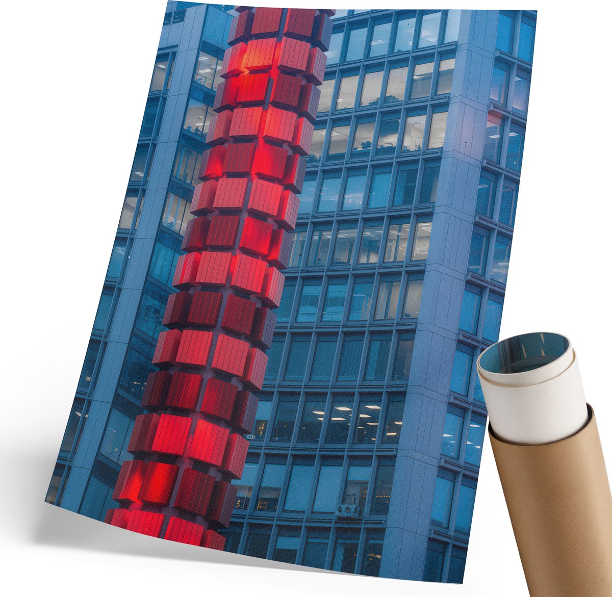 Wallfluent Canvas Poster Polycanvas - Bosvrede, Geel - 297 x 420 mm - Geel Decoratie - Rechthoek - Decoratieve poster - Kantoor - Klassiek
