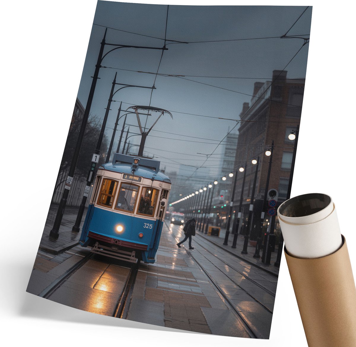 Coloray Polycanvas Poster - Het Hoofd Van Een Jonge Man, Schilderen - 420 x 594 mm - Beige Design - Rechthoek - Decoratieve poster - Woonkamer, Slaapkamer, Kantoor - Klassiek