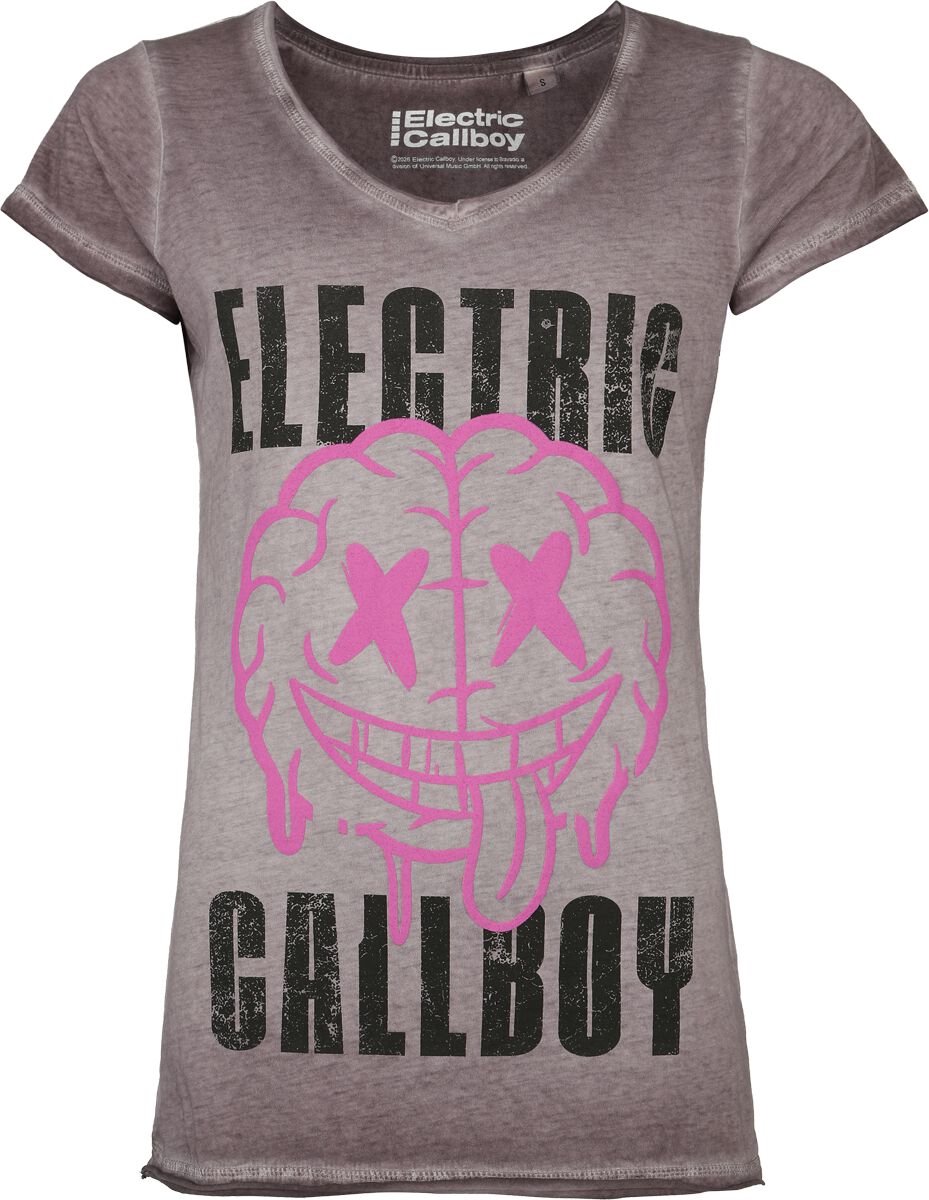Electric Callboy Brain 3D Print Dames T-shirt - lila - 3XL