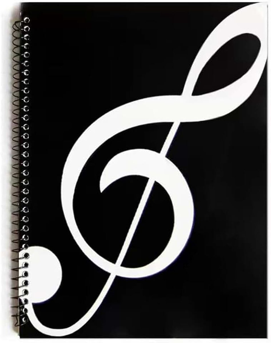 Muzieknotitieboek A5, 50 pagina's notitiepapier - spiraalbinding muziekboek voor componeren, piano, viool en muzieklessen - muziekblad accessoires voor muzikanten en studenten