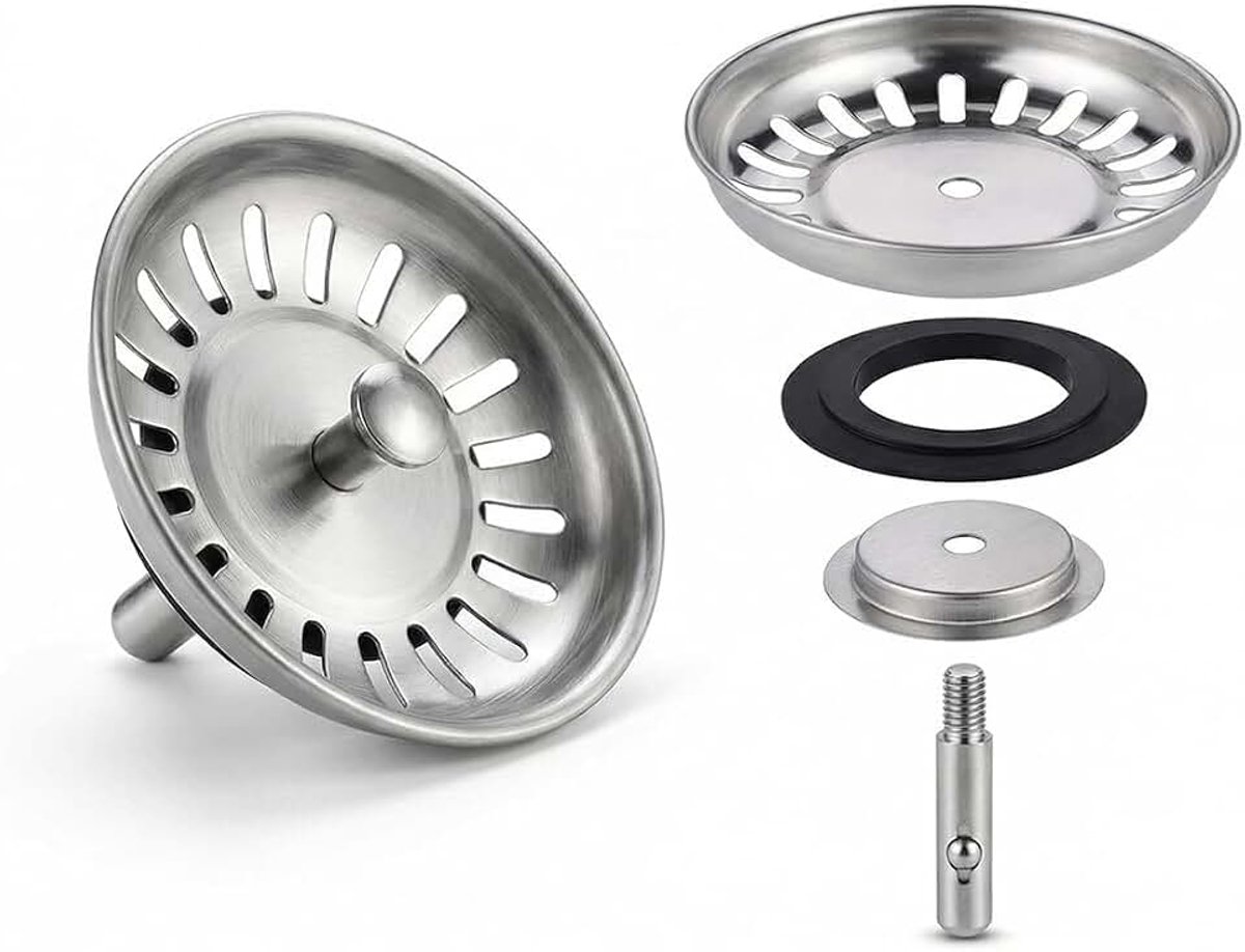 Stalen spoelbakzeef, zeef, gootsteen, gootsteen, reserveonderdeel (79 mm)