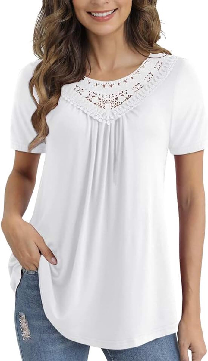 T-shirts met korte mouwen en ronde hals casual T-shirt chique en elegante tops blouse basic tunieken