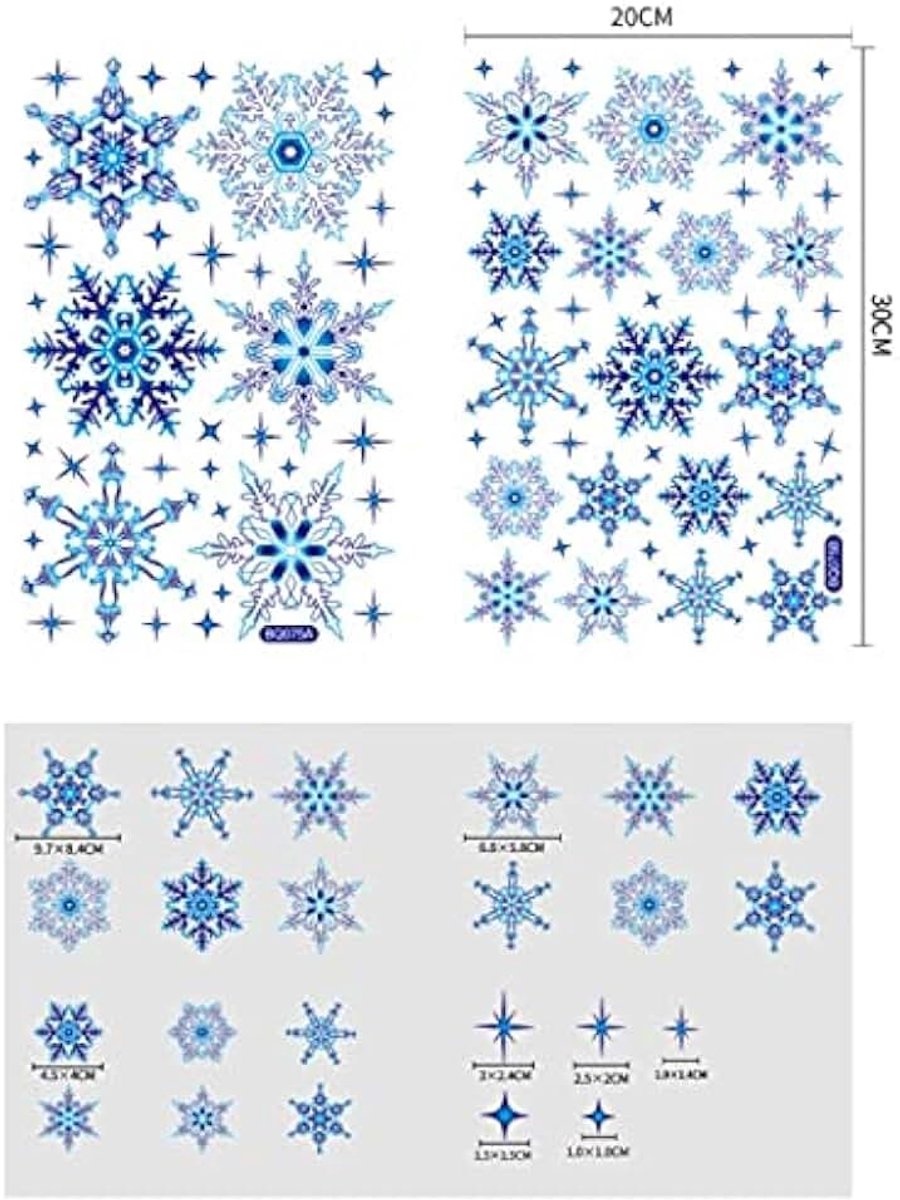 Sneeuwvlok Kerstmuur Sticker Glazen Venster Sticker Kerstversiering Kerstcadeau Navida Blauw