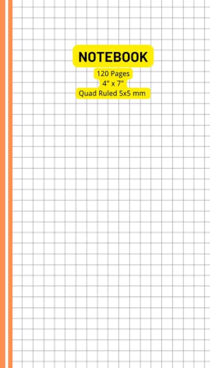 Notebook 4x7 - Graph Paper Notebook - Quad Ruled 5x5 mm, 120 Pages: Pocket Graph Paper Composition Notebook