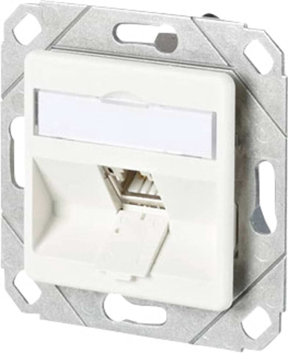Connect networkdose concealed installation Einsatz with Zentralplatte 1 Port Rein white
