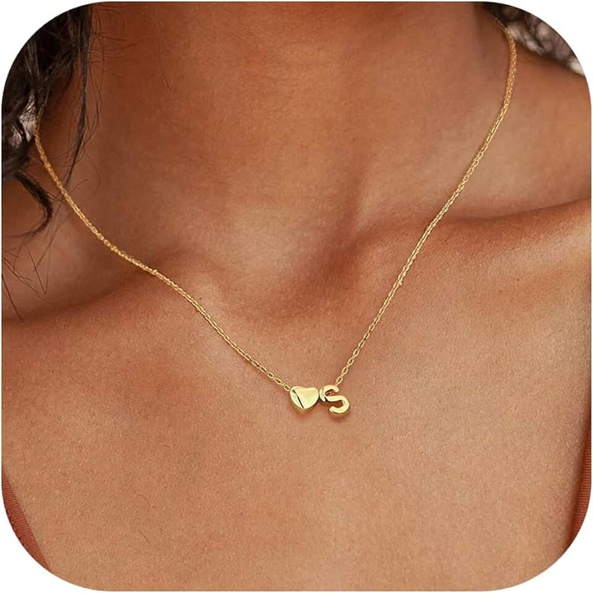 Chriscoco 925 Sterling zilveren kettingen voor vrouwen 16 + 2 Inch hart ketting initiaal A tot Z Letter ketting voor vrouwen meisjes verjaardag moederdag Gifts met sieraden doosje goud/zilver