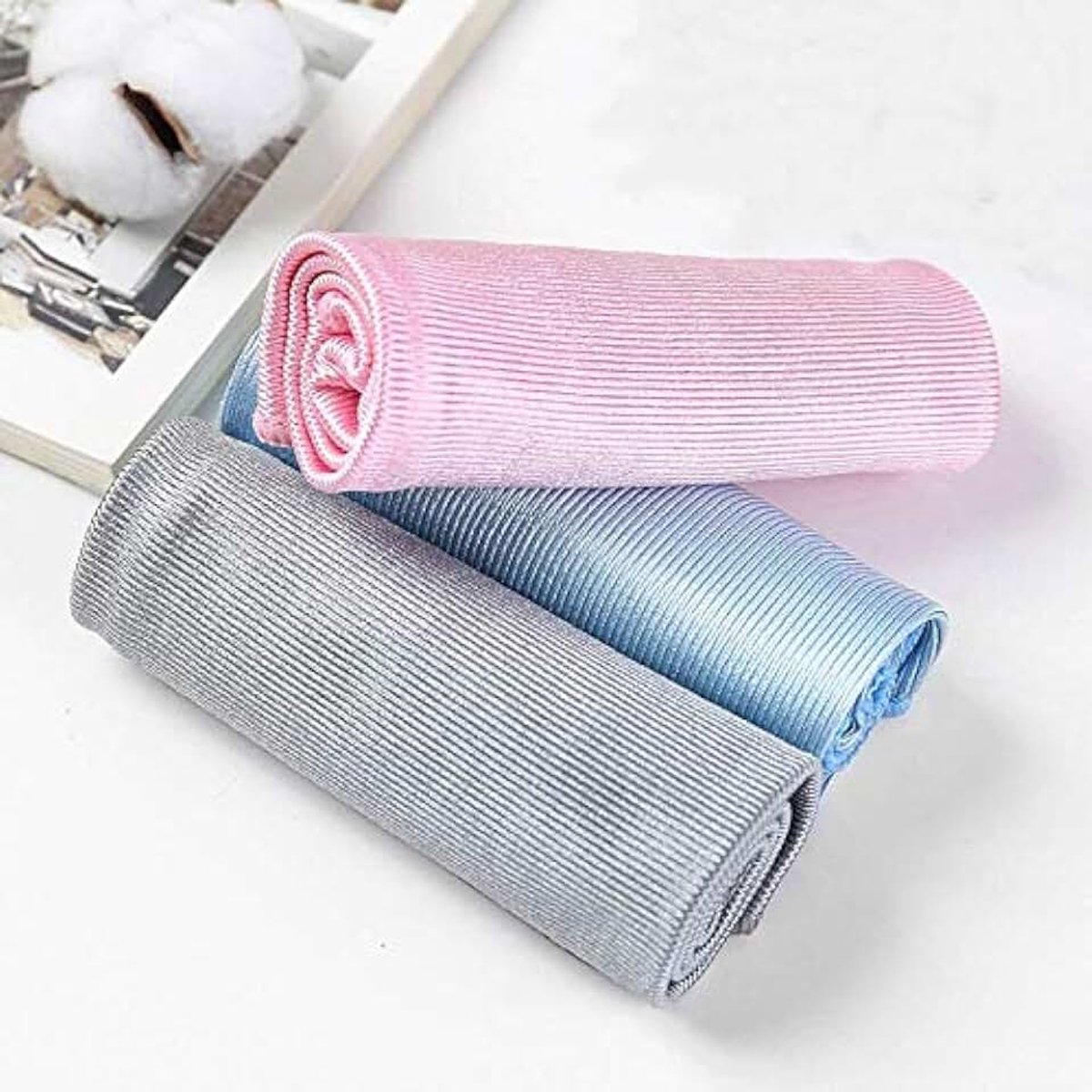1Pcs Wassen Vaatdoek Geen Spoor Absorbeerbare Zachte Microfiber Geen Pluisjes Venster Auto Rag Keuken Schoonmaken Handdoek Doek Doekjes Glas Doek