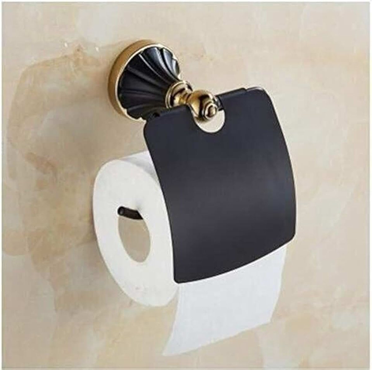 Accessoires zink legering zwarte goud afwerking handdoek ring robes haak wc-borstel badkamer set