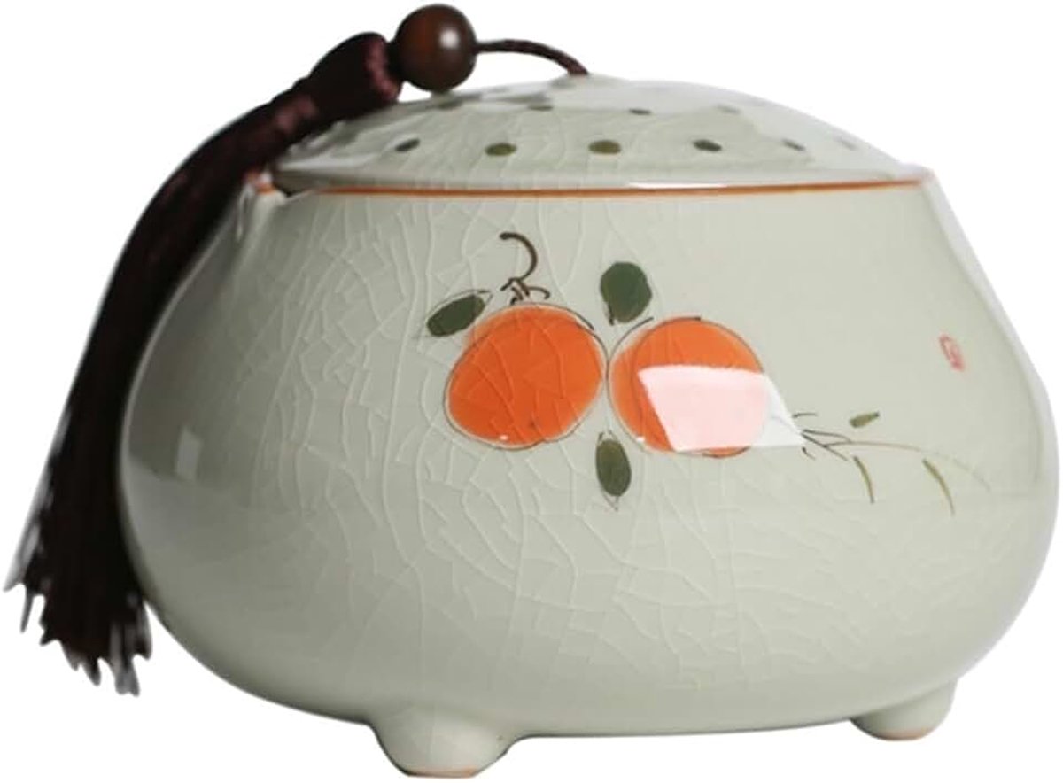 Snoeppotten Met de hand beschilderd Persimmon Theeblikjes Keramische Koffieblikjes Woonkamer Moer Snackblikjes Thuiskantoor Decoratie Ornamenten Koffiedikopslag