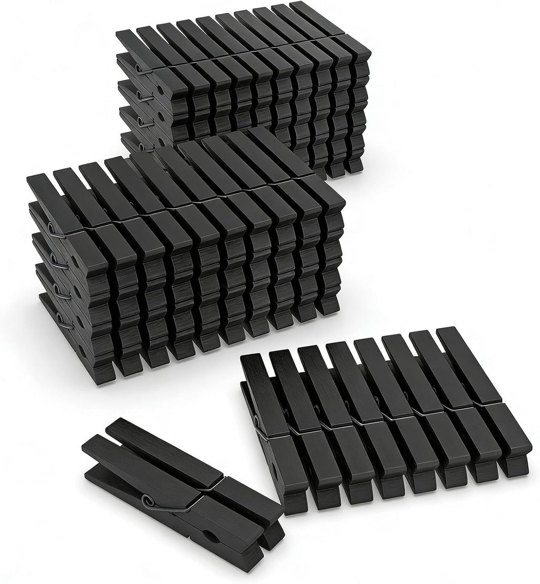 50 stuks-Houten wasknijpers - wasknijpers - fotoklemmen - geschikt voor knutselwerkjes, kleding, foto's, klasdecoratie - zwart - 7,3*1 cm