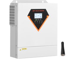 Hybride Zonne-omvormer 3500W, Alles-in-één Zuivere Sinusgolf Omvormer en Oplader, 24V DC naar eenfasig 220/230V AC, met 100A MPPT Zonneregelaar, voor off-grid systemen, geschikt voor loodzuur en lithium batterijen