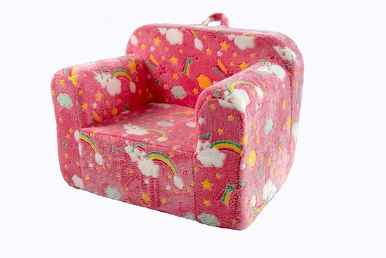 DESMIU Kinderfauteuil 64 Cm - Zacht Schuim Met Armleuningen En Afneembare Hoes - Kinderkamer En Speelkamer - Stof Roze — afbeelding 2