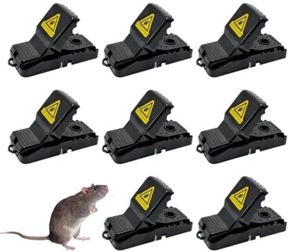 8-delige muizenvalset, herbruikbare knaagdierbestrijding met gevoelige trigger