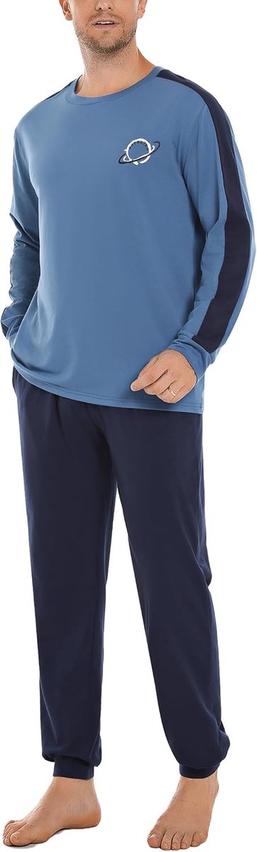 Pyjama heren katoen lange winter pyjama lange mouwen tweedelige pyjama lichte nachtkleding comfortabel huispak S-XXL