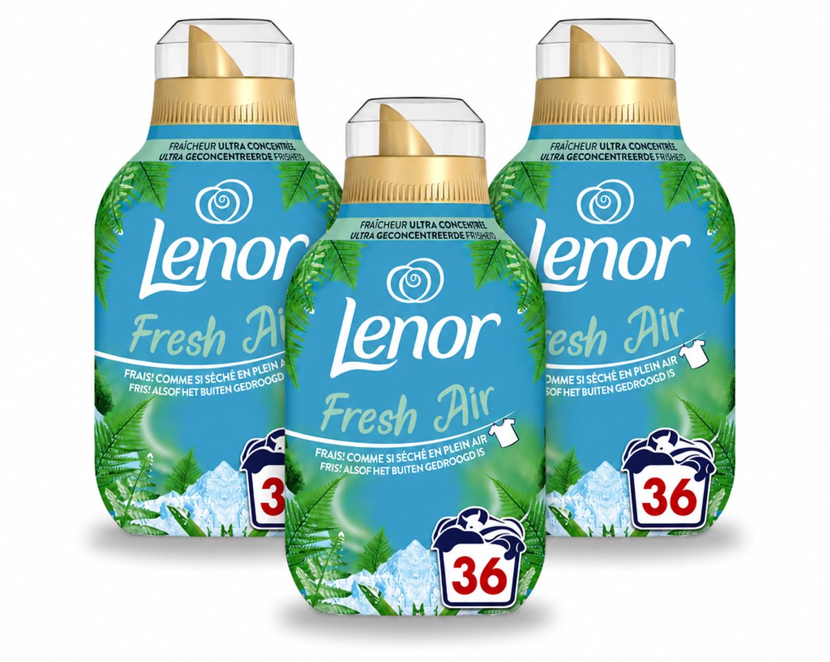 3 x Lenor - Wasverzachter - Fresh Air Noorderlicht - Ultra Geconcentreerd - 36 Wasbeurten - Voordeelverpakking - 3 stuks