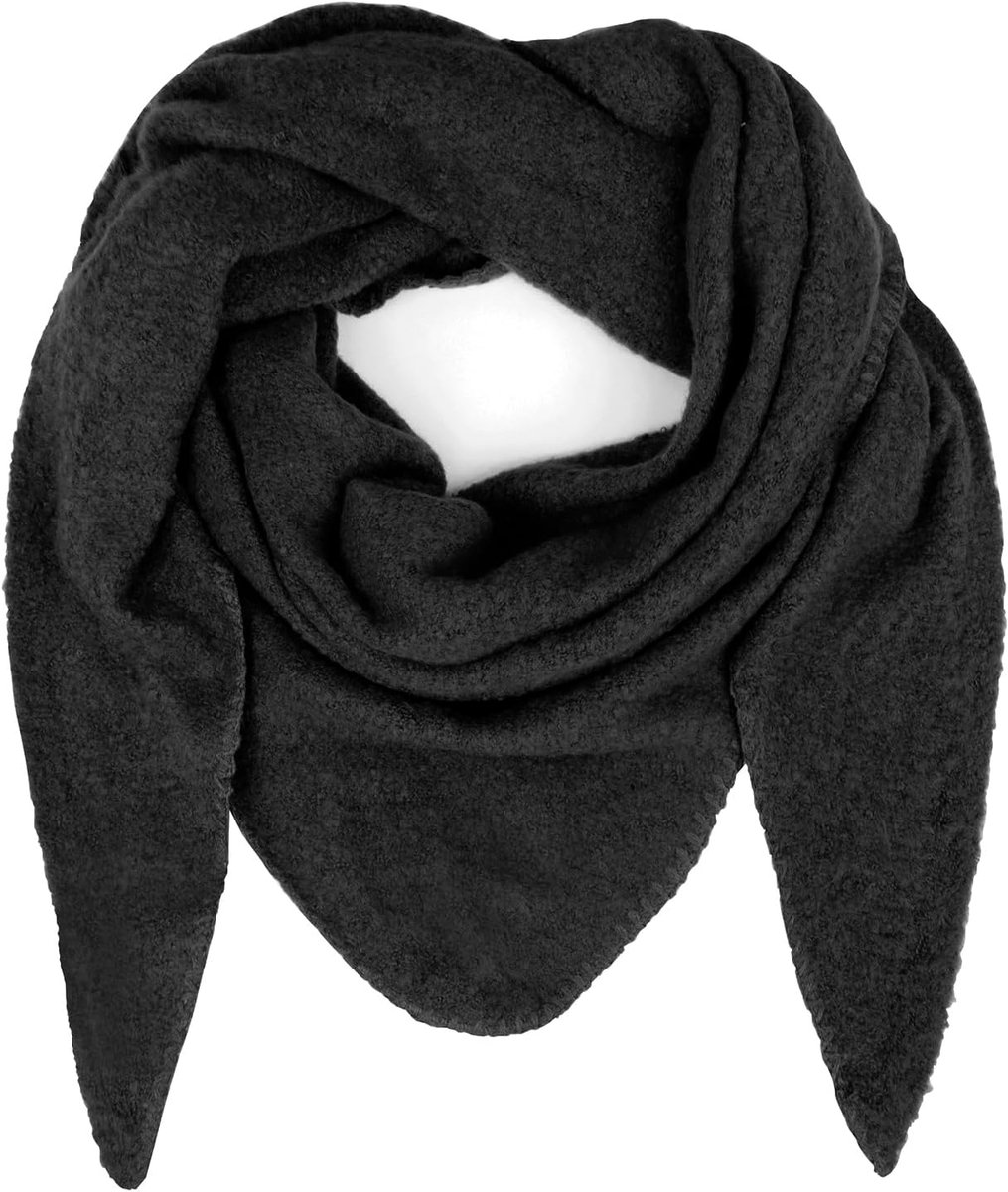 Damessjaal, wintersjaal, XXL halsdoek, loopsjaal, uniseks, voor dames en heren, driehoekig voor alle seizoenen