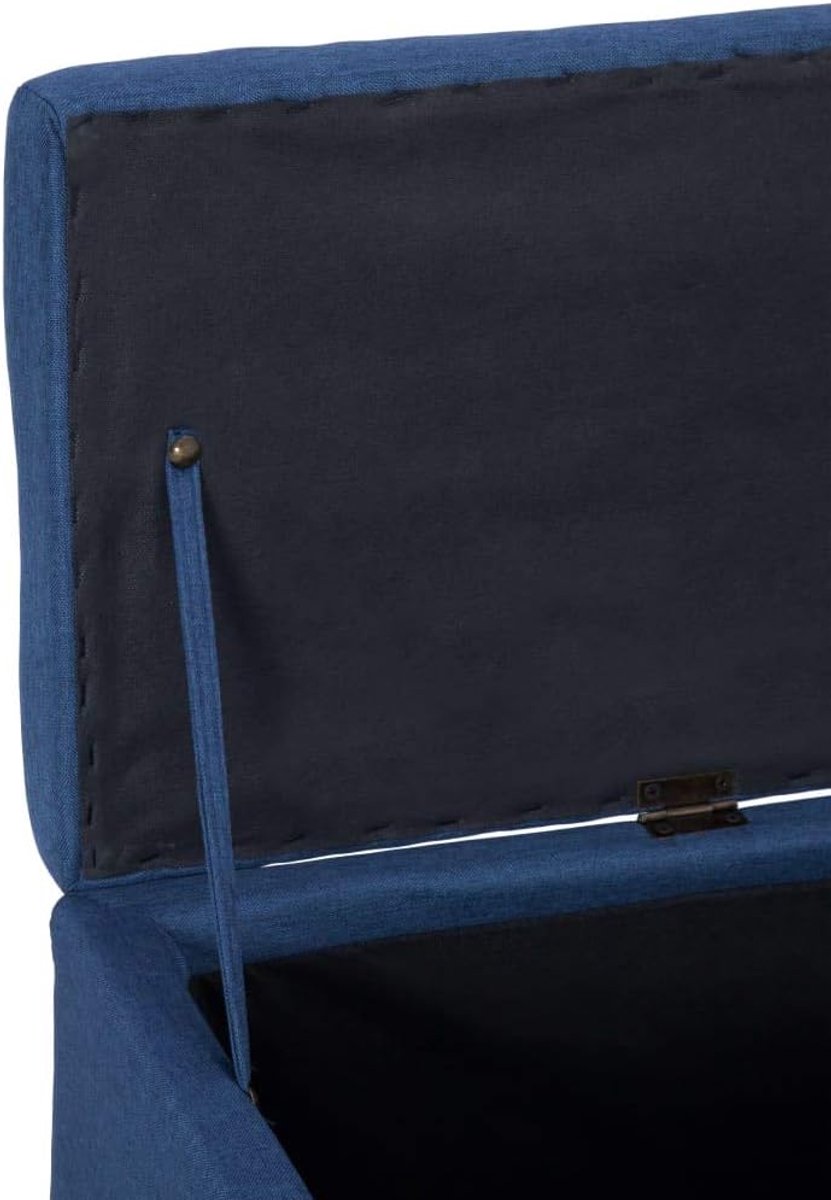 Kruk met opbergruimte hal meubels bank met opbergvak 116 cm blauw polyester