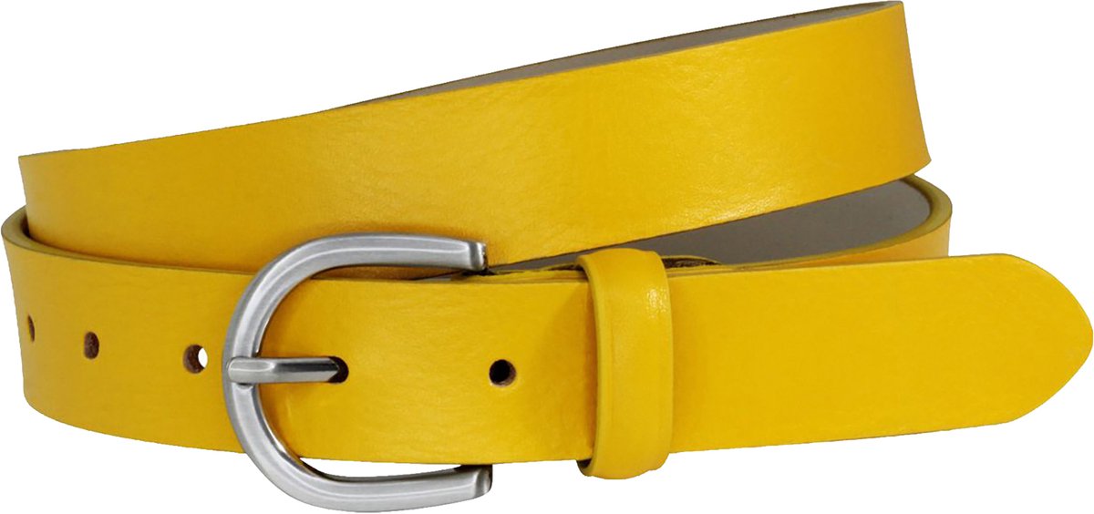 LINDENMANN dames leren riem - geel