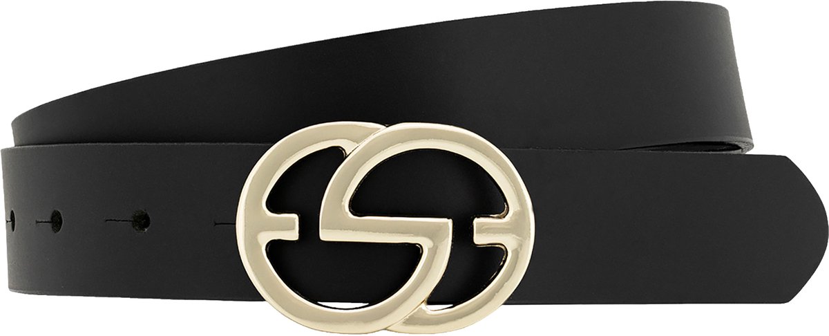 LINDENMANN dames leren riem - zwart