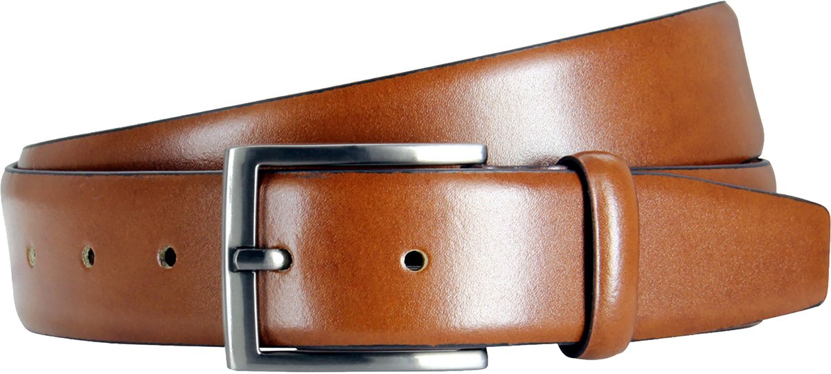 LINDENMANN leren heren riem - cognac