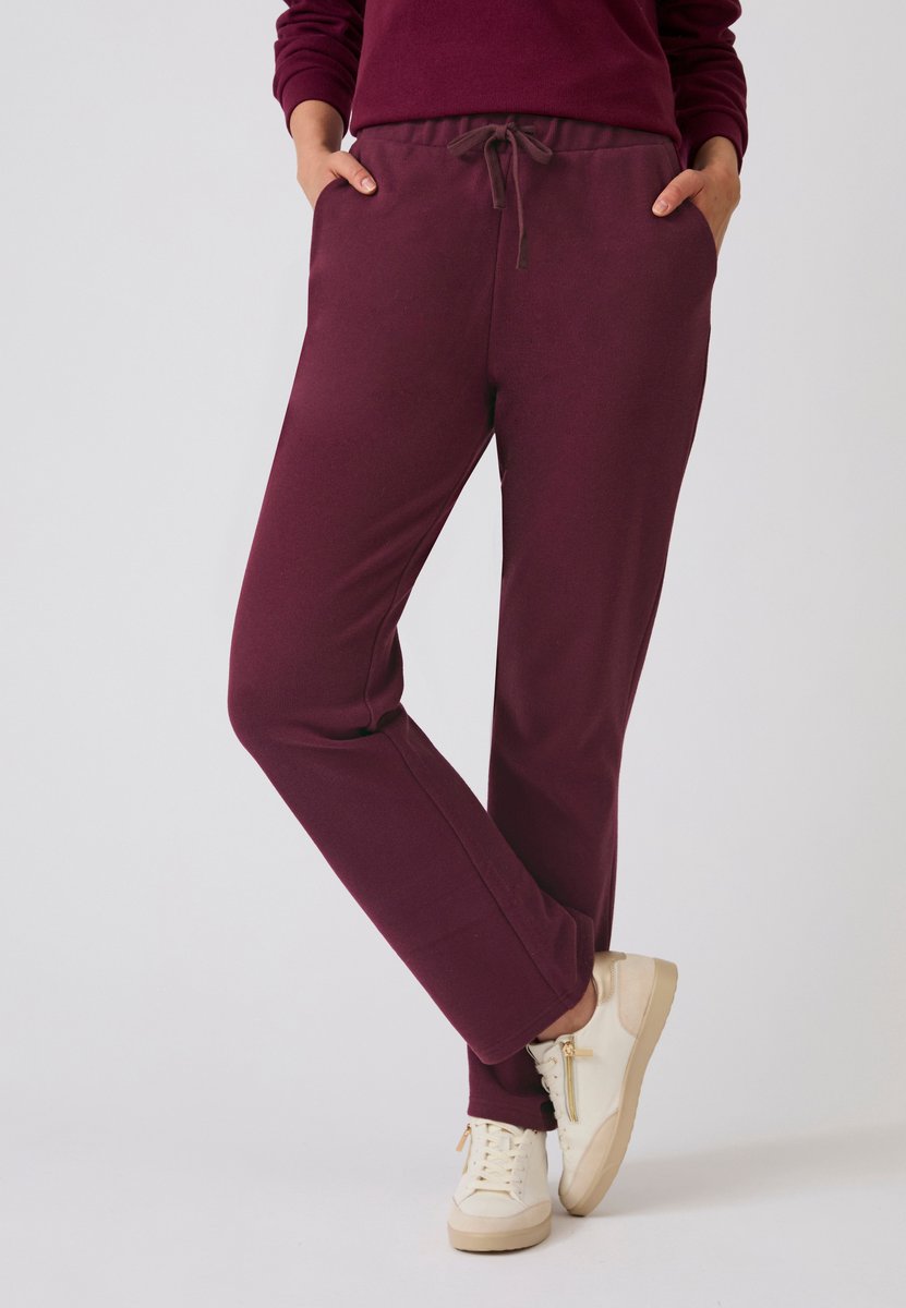 Damart - Geribde instap-loungebroek - Dames - Rood - XS
