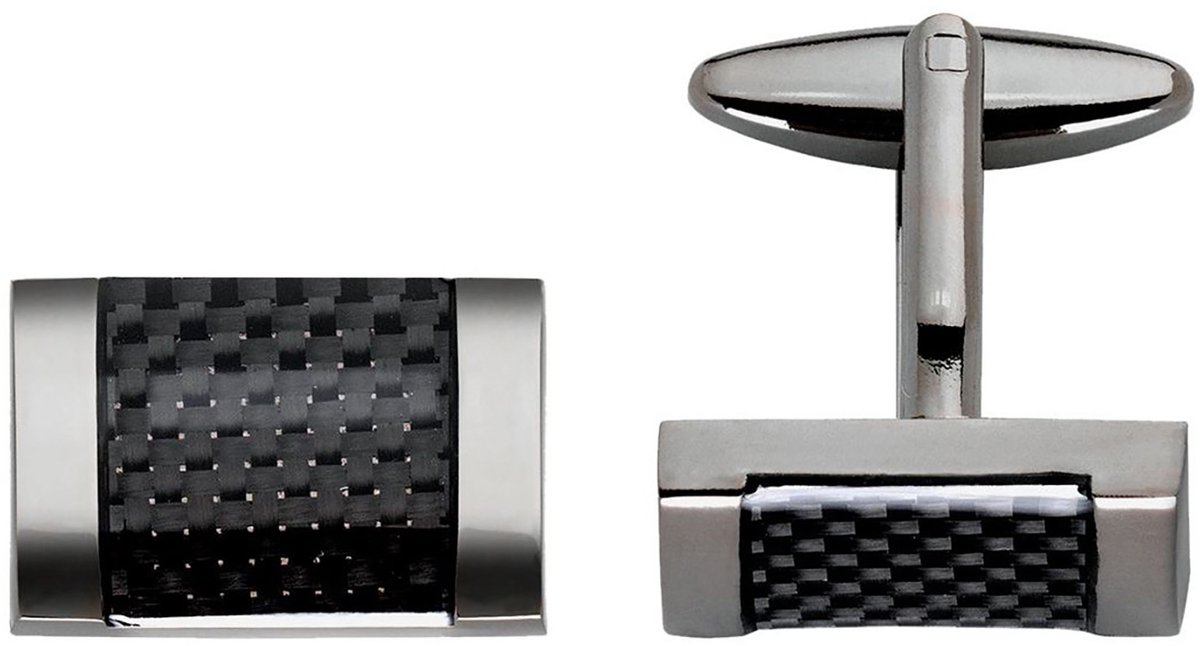 LINDENMANN heren manchetknopen gunmetal emaille - donkergrijs