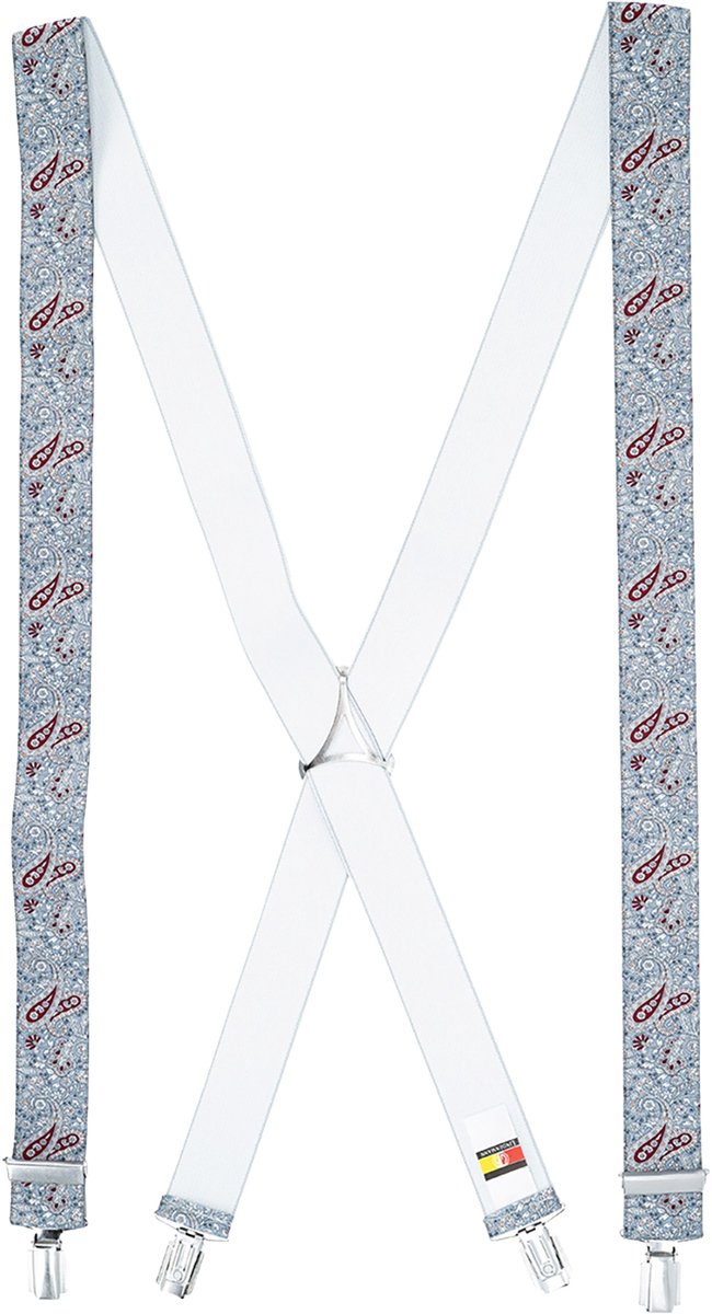 LINDENMANN heren bretels X-vorm - grijs dessin