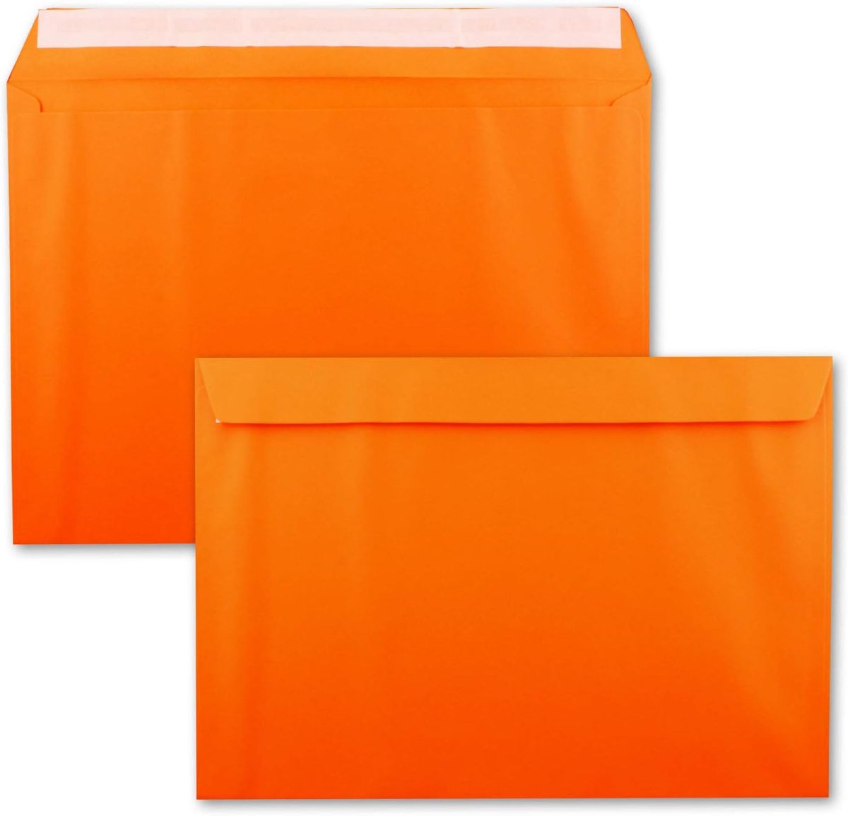 10 grote XXL enveloppen DIN C4 - oranje - 22,9 x 32,4 cm - zelfklevende sluiting zonder adresvenster, enveloppen voor A4-formaat