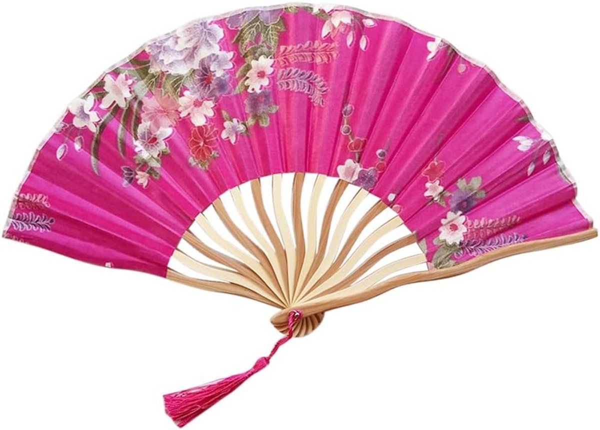 Chinese opvouwbare ventilator zomer hand gehouden fan bamboe papier vouwen decoratieve fan partij bruiloft decor dansprestaties rekwisers fans Handventilator (Color : I)