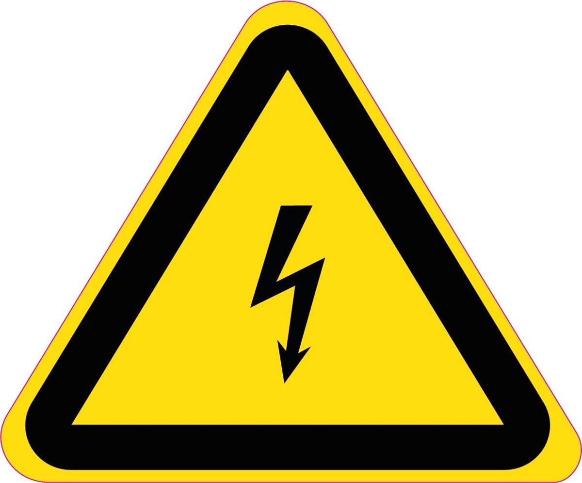 10 Stickers van 10 cm | waarschuwing gevaarlijke elektrische spanning stickers