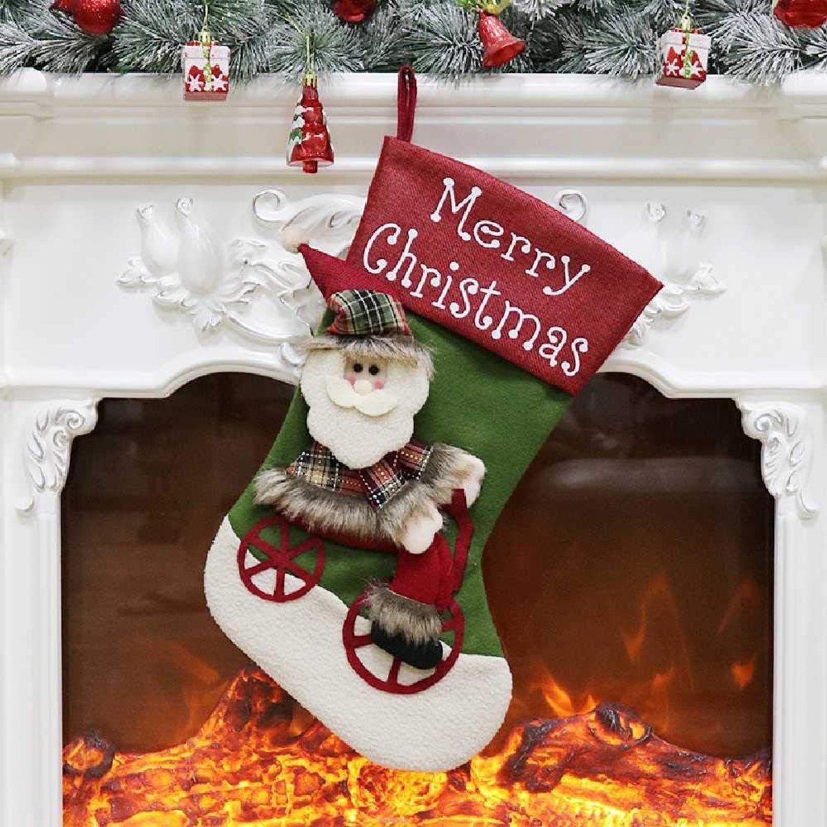 "CHristmas Stocking Gift Bag Kerstversieringen Kerstsok Set Kersthanger Gift Bag Candy Bag Sokken Ornamenten 46 * 28cm/eland