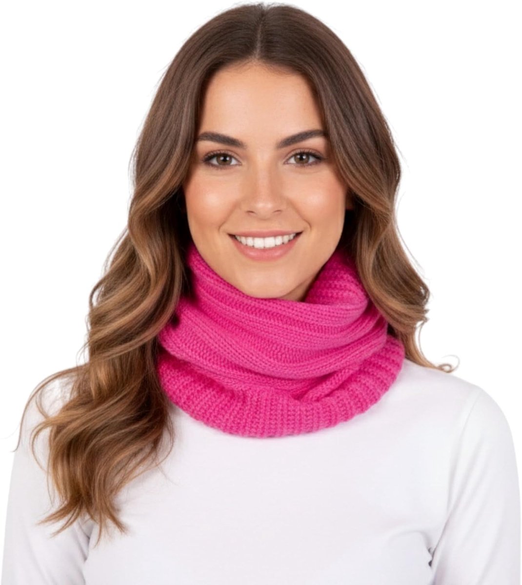 Gemengd, kasjmier, heren en dames, Made in Italy, sjaal, ring, kasjmier, winter, uniseks, merinowol, zwart, grijs, wit, beige, warm, eenheidsmaat pashmina schouderhoes, Fuchsia, Eén maat