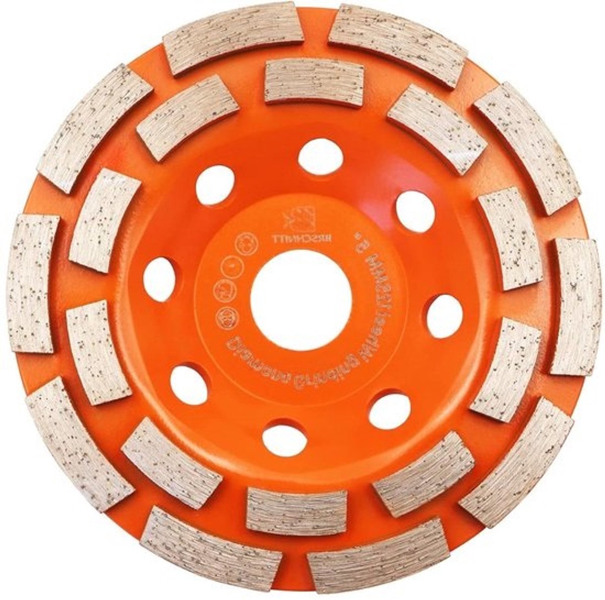 Haakse slijper schijf - Diamant dubbele rij - Slijpen polijsten reinigen - Voor steen beton - 125 mm - Zilver