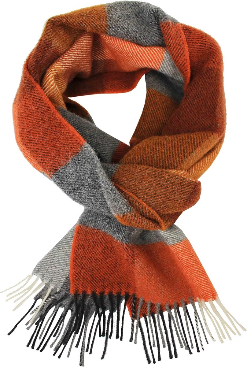 Wollen sjaal, wintersjaal, herensjaal, geruit, modieus, wol, made in Germany