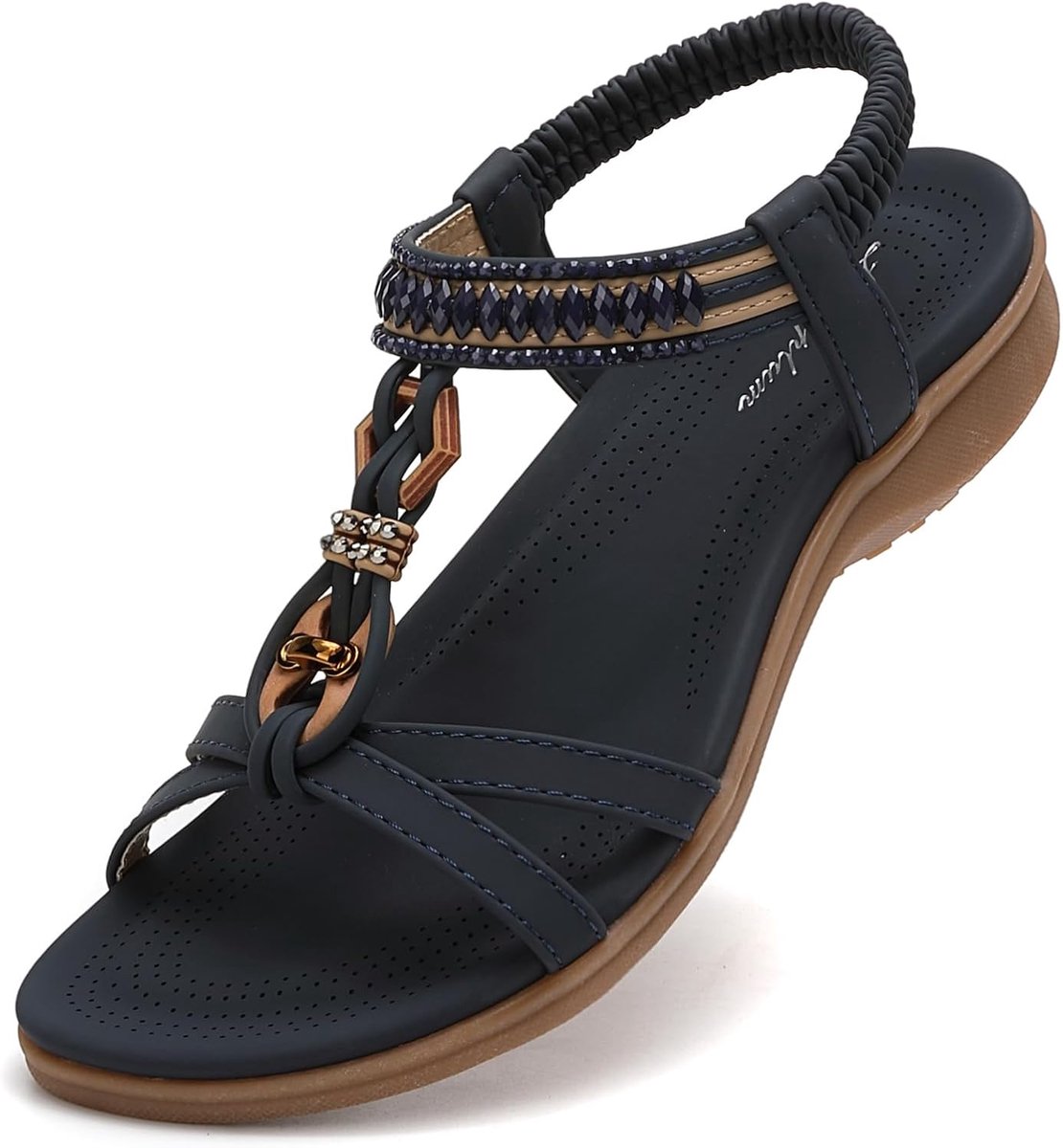 Vrouwen Platte Sandalen Dames Zomer Strand Sandalen met Elastische Terug Riem