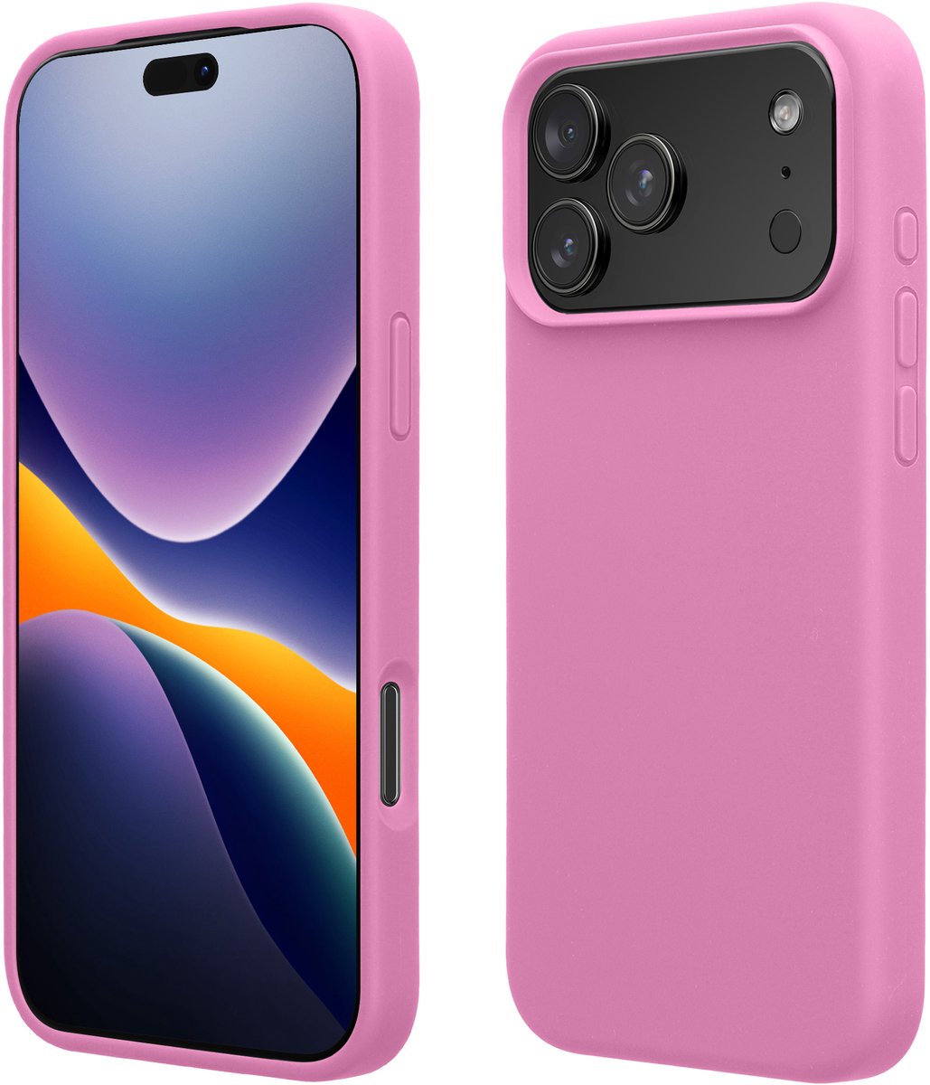 kwmobile telefoonhoesje geschikt voor Apple iPhone 18 Pro / iPhone 17 Pro - Hoesje met siliconen coating - Smartphone case in Roze lavendel