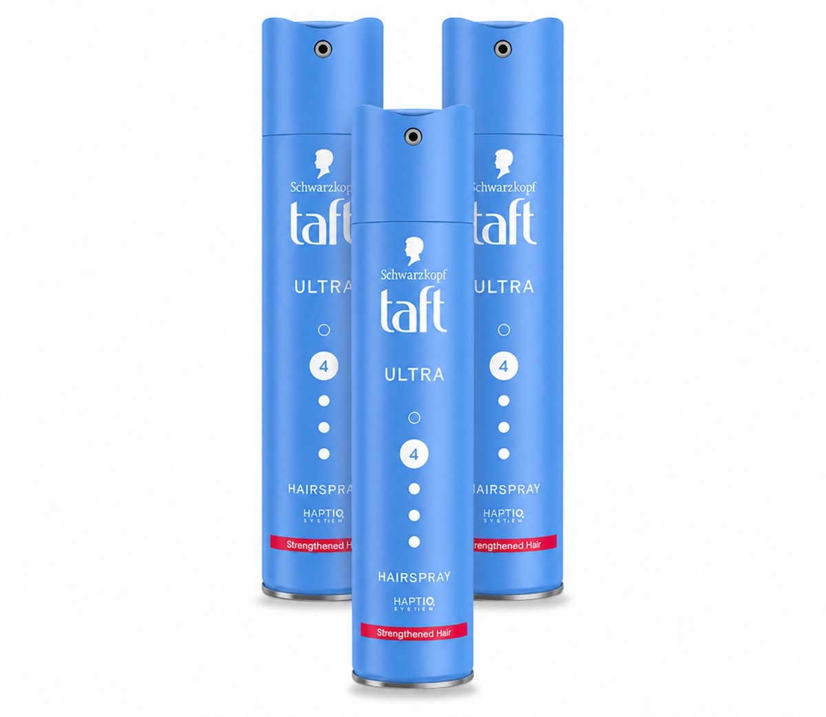 3 x Taft - Ultra 4 - Haarspray - Langdurige fixatie - 250 ml - Voordeelverpakking - 3 stuks