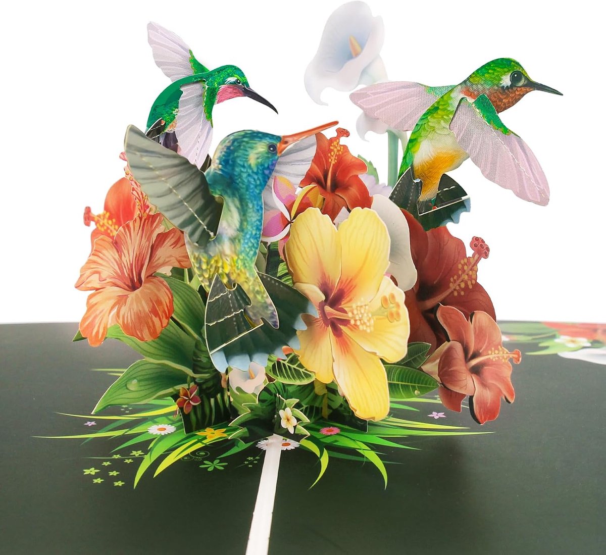 kaart verjaardag, gepersonaliseerde kolibrie verjaardagskaart vrouw met envelop, 3D vogel en bloemen verjaardagskaart voor mama, vriendin, tante, oma, man, verjaardag