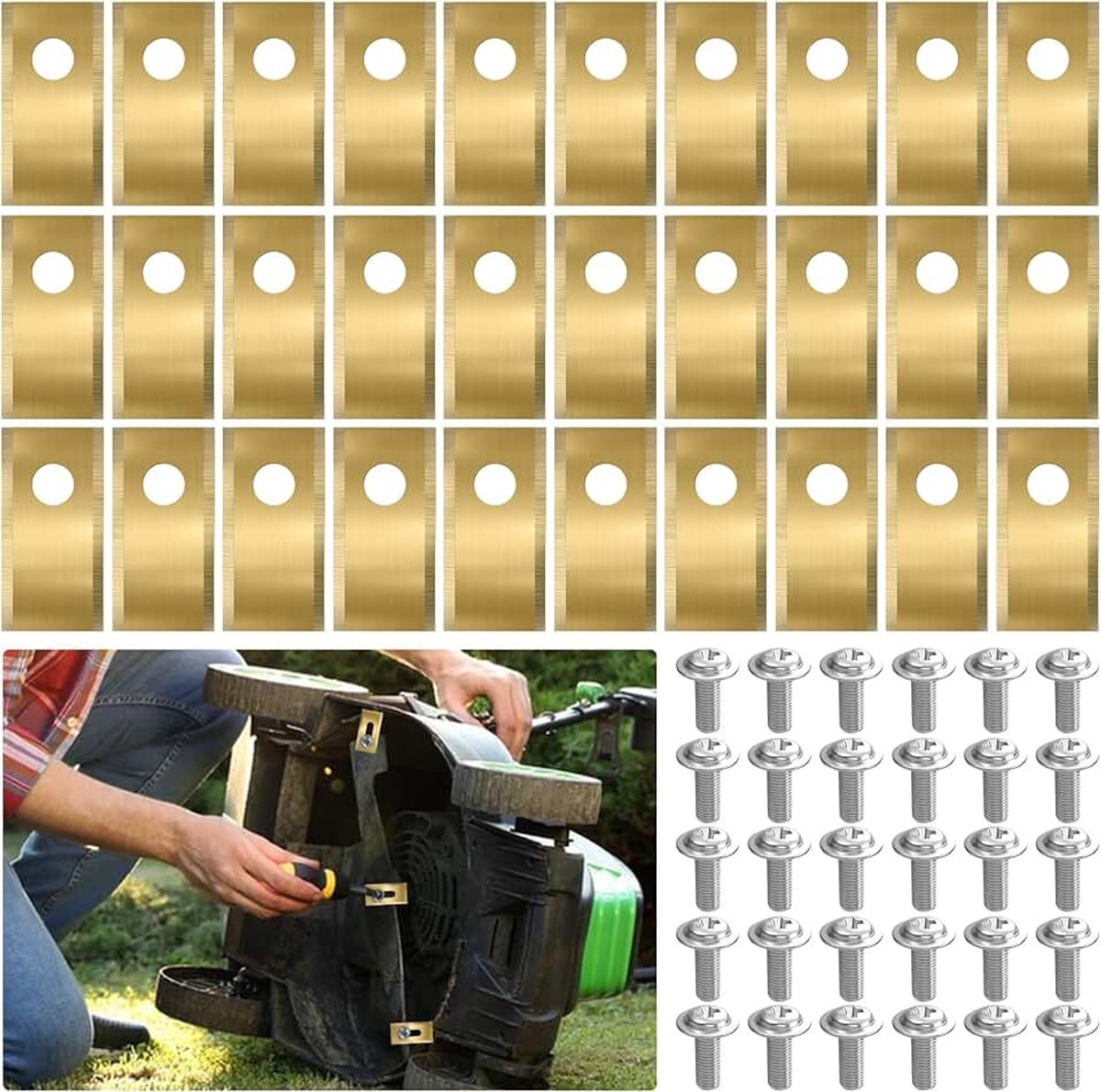 30 stuks reservemessen voor robotgrasmaaiers, accessoires voor robotmaaier, messen compatibel met WORX, LandXcape, Zoef Robot, reservemessen voor robotmaaier
