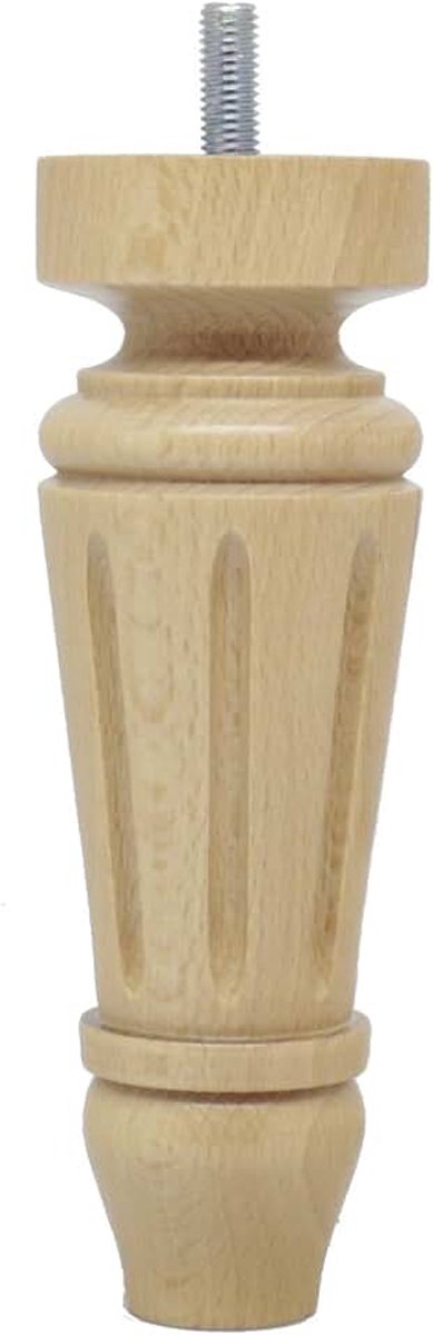 Fabrique de pieds bedpoten, hout, licht gelakt, 15 x 5 x 5 cm, 4 stuks